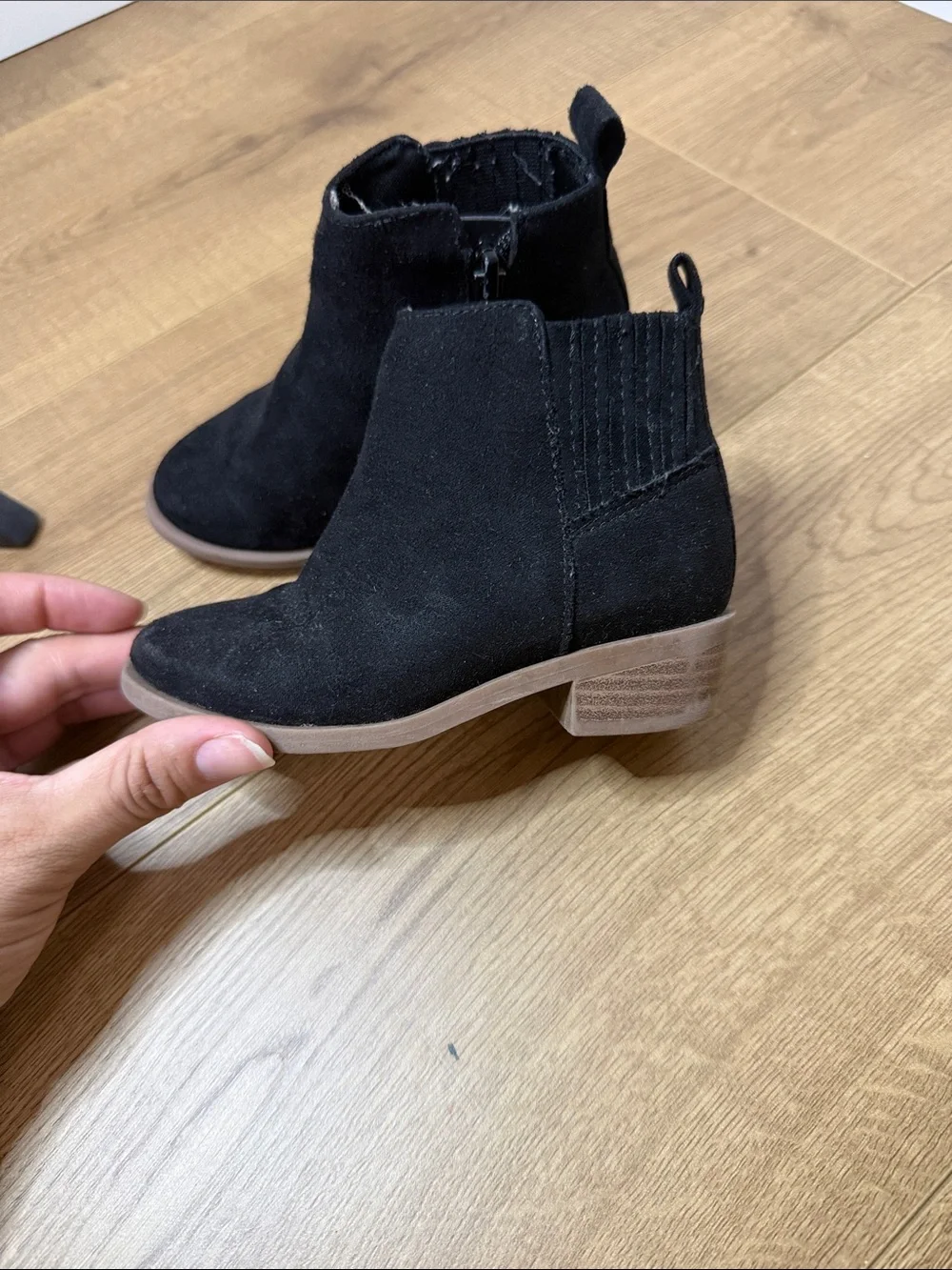 wonder nation Black Ankle Boots with Brown Sole